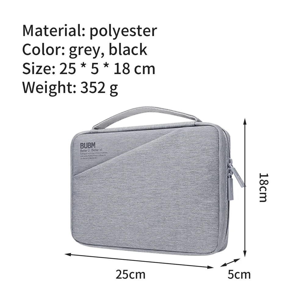 BUBM BM01101010 Large Capacity Digital Storage Bag Electronics Organizer for Charger Cables Hard Drive Travel Case - Grey - 6