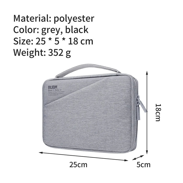 BUBM BM01101010 Large Capacity Digital Storage Bag Electronics Organizer for Charger Cables Hard Drive Travel Case - Grey - 6