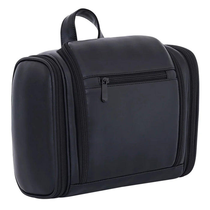 4043 4-Compartment Cosmetic Bag Waterproof Travel Toiletry Bag Large Capacity Makeup Organizer with Hook - Black - 2