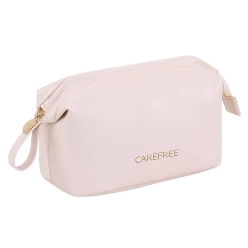 8100 Small Makeup Bag Portable Travel Skincare Storage Pouch Compact Cosmetic Organizer for Toiletries Mini Beauty Products - White - 1