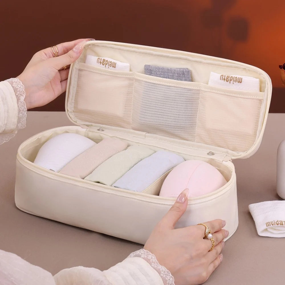 3 in 1 Large Capacity Bra Organizer Travel Underwear Socks Storage Bag Clothes Packing Cube - Beige - 6
