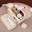 8099 Large Capacity Cosmetic Bag Portable Travel Makeup Organizer with Mesh Pockets Water-Resistant - Beige - 4
