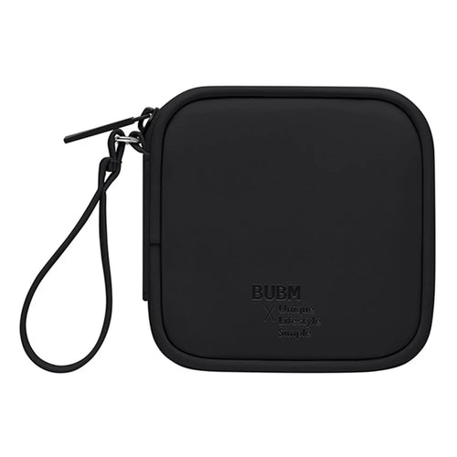 BUBM BM011N8008 Portable PU Leather Mini Case Travel Bag for Earphone Headphone U Disk Power Cord - Black - 1