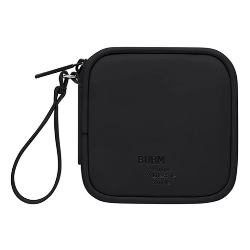 BUBM BM011N8008 Portable PU Leather Mini Case Travel Bag for Earphone Headphone U Disk Power Cord - Black - 1
