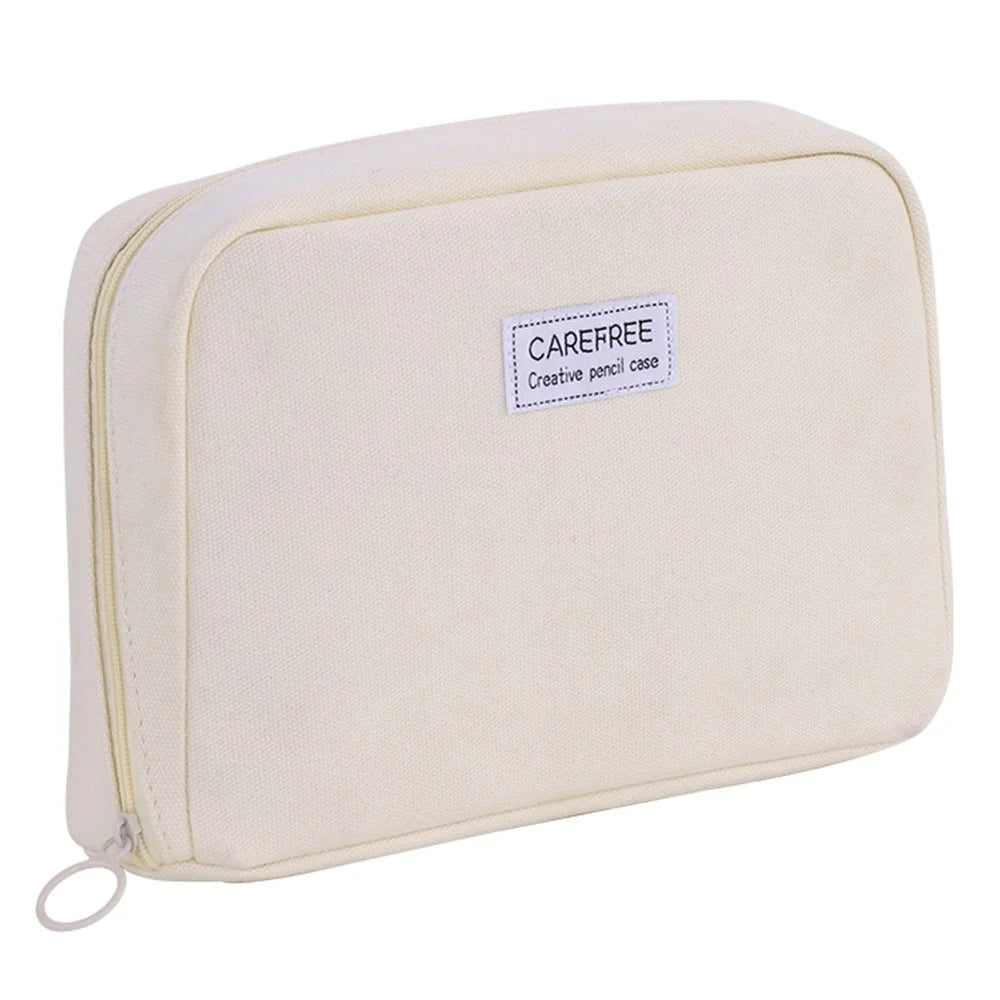 3003 Canvas Household Medicine Storage Bag Large Capacity Medical Organizer Portable Pills Bag with Multiple Compartments - Beige - 1