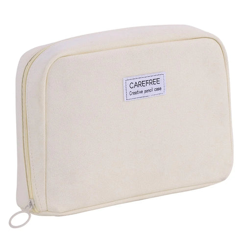 3003 Canvas Household Medicine Storage Bag Large Capacity Medical Organizer Portable Pills Bag with Multiple Compartments - Beige - 1