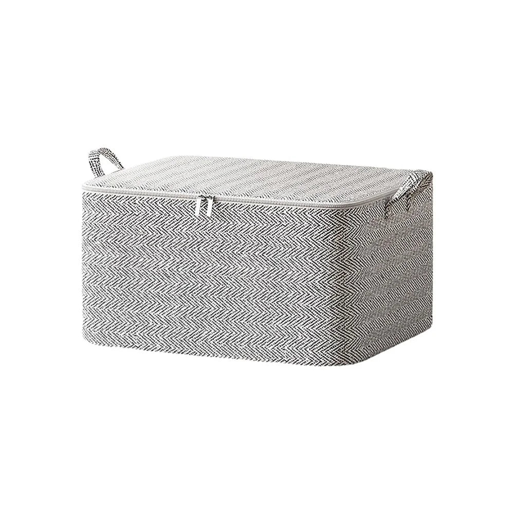 30L Large Capacity Clothes Storage Bag Non-Woven Fabric Organizer Foldable Moving Bag with Double Handles and Dual Zippers (35×25×20cm) - Grey - 1