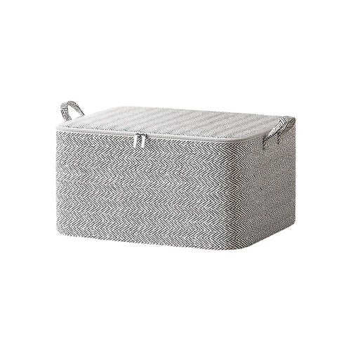 30L Large Capacity Clothes Storage Bag Non-Woven Fabric Organizer Foldable Moving Bag with Double Handles and Dual Zippers (35×25×20cm) - Grey - 1