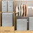 110L Non-Woven Storage Bag Large Capacity Clothes Quilt Organizer Foldable Moving Bag with Double Handles (48×44×48cm) - Grey - 4