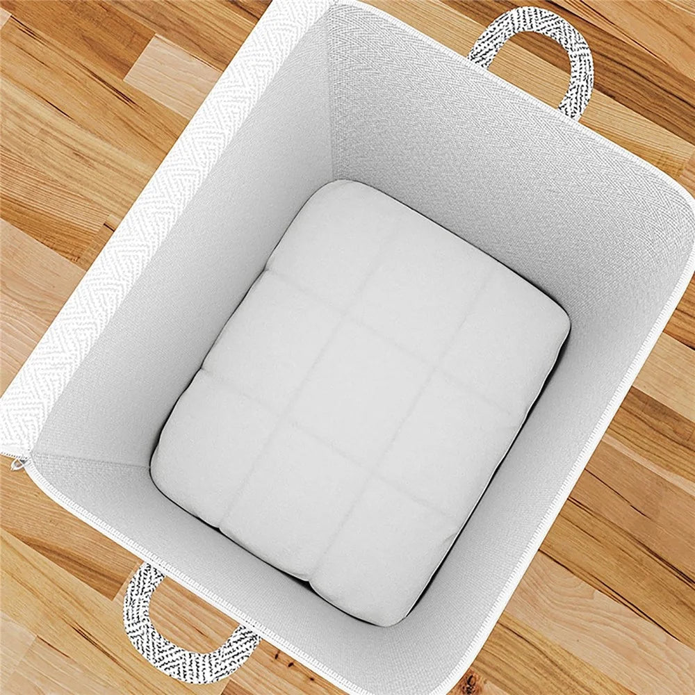 220L Large Capacity Clothes Storage Bag Non-Woven Fabric Quilt Organizer Foldable Moving Bag with Reinforced Handles and Dual Zippers (50×61×71cm) - 3