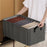 Striped Steel Frame Storage Box Stackable Clothes Container Wardrobe Organizer with Side Handles for Home - Beige Stripe - 6