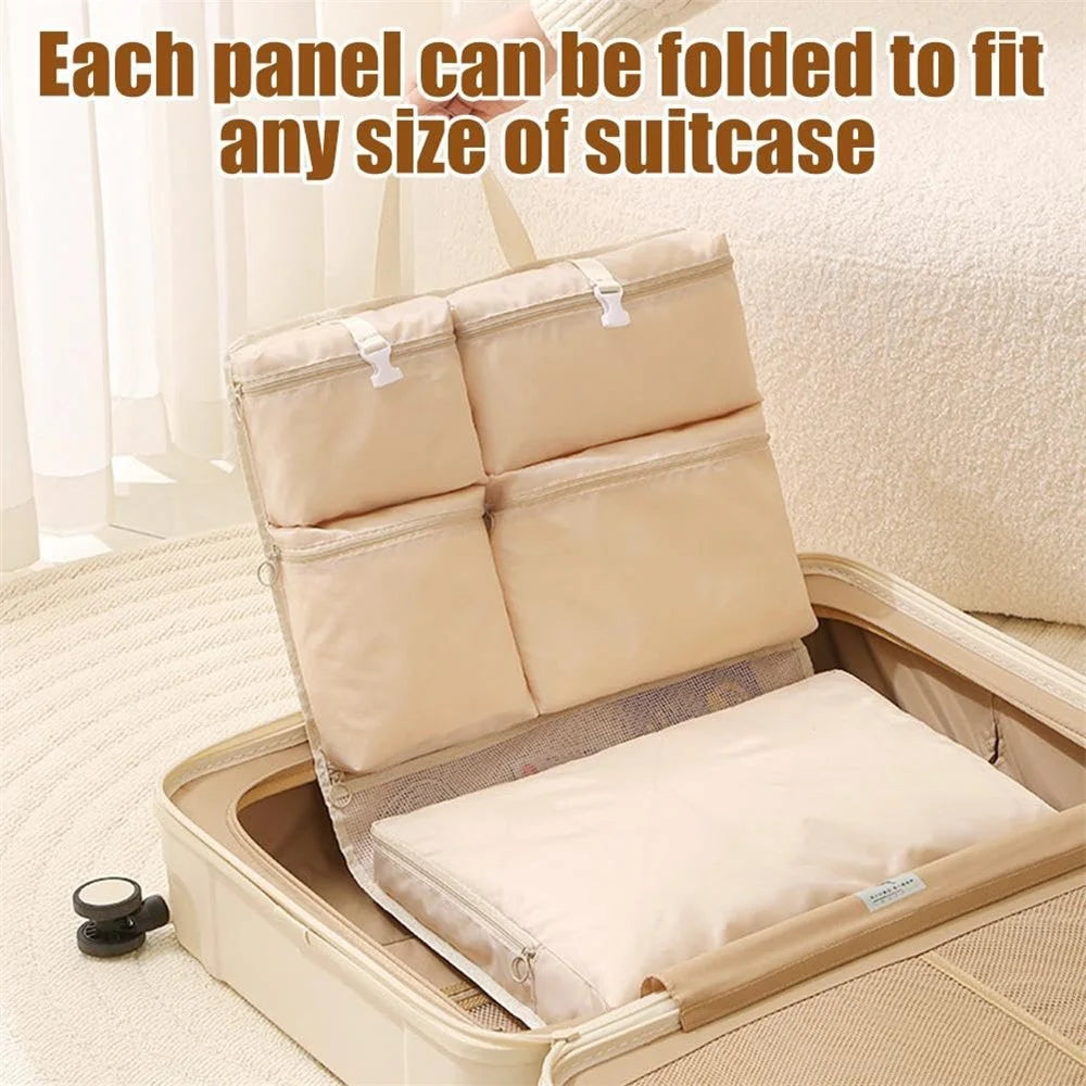 7 in 1 Travel Cubes Storage Bag Clothes Organizer Bags for Business Trip  /  Luggage Storage - Beige - 4