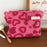 Size L Heart Pattern Soft Plush Makeup Bag Portable Cosmetic Organizer Toiletry Storage Pouch - Rose - 2