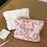 Size L Heart Pattern Soft Plush Makeup Bag Portable Cosmetic Organizer Toiletry Storage Pouch - Rose - 3
