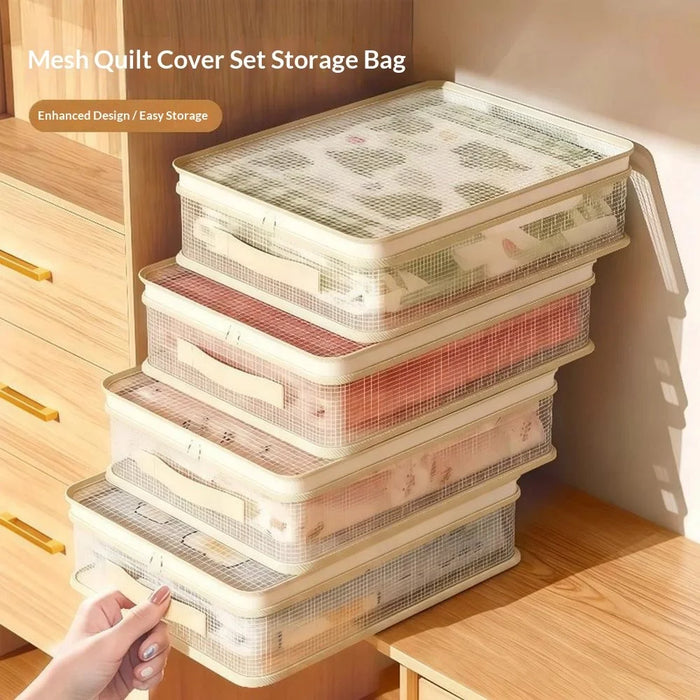 PVC Net Storage Bag Large Capacity Mesh Quilt Organizer Dustproof Household Bag - 4