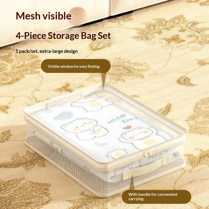 PVC Net Storage Bag Large Capacity Mesh Quilt Organizer Dustproof Household Bag - 6