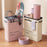 Foldable Yoga Mat Storage Bucket Space Saving Steel Frame Sports Equipment Organizer Basket - Pink - 4