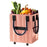 Grocery Bag on Wheels Long Handle Foldable Rolling Shopping Bag for Travel Outdoor Business Trip - Rose Gold - 1