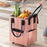 Grocery Bag on Wheels Long Handle Foldable Rolling Shopping Bag for Travel Outdoor Business Trip - Rose Gold - 3