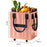Grocery Bag on Wheels Long Handle Foldable Rolling Shopping Bag for Travel Outdoor Business Trip - Rose Gold - 7