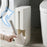 Japanese Style Push-Type Trash Can Bathroom Square Waste Bin with Integrated Toilet Brush - Ivory White - 3
