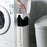 Japanese Style Push-Type Trash Can Bathroom Square Waste Bin with Integrated Toilet Brush - Ivory White - 6