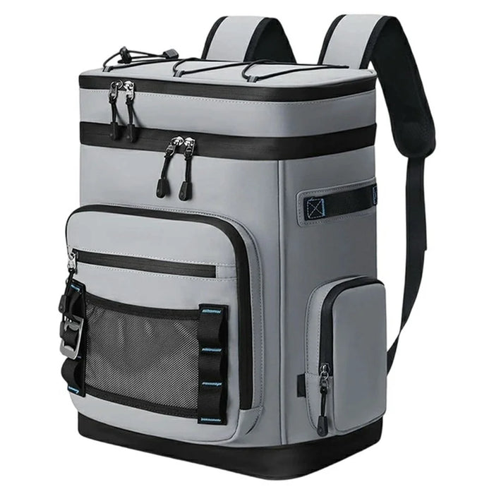 Insulated Backpack Cooler Lunch Bag Portable Food Preservation Pack for Outdoor Camping Picnic - Grey - 1