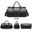 Convertible Travel Garment Bag for Men Leather Travel Bag with Shoe Compartment Waterproof Luggage - Black - 5