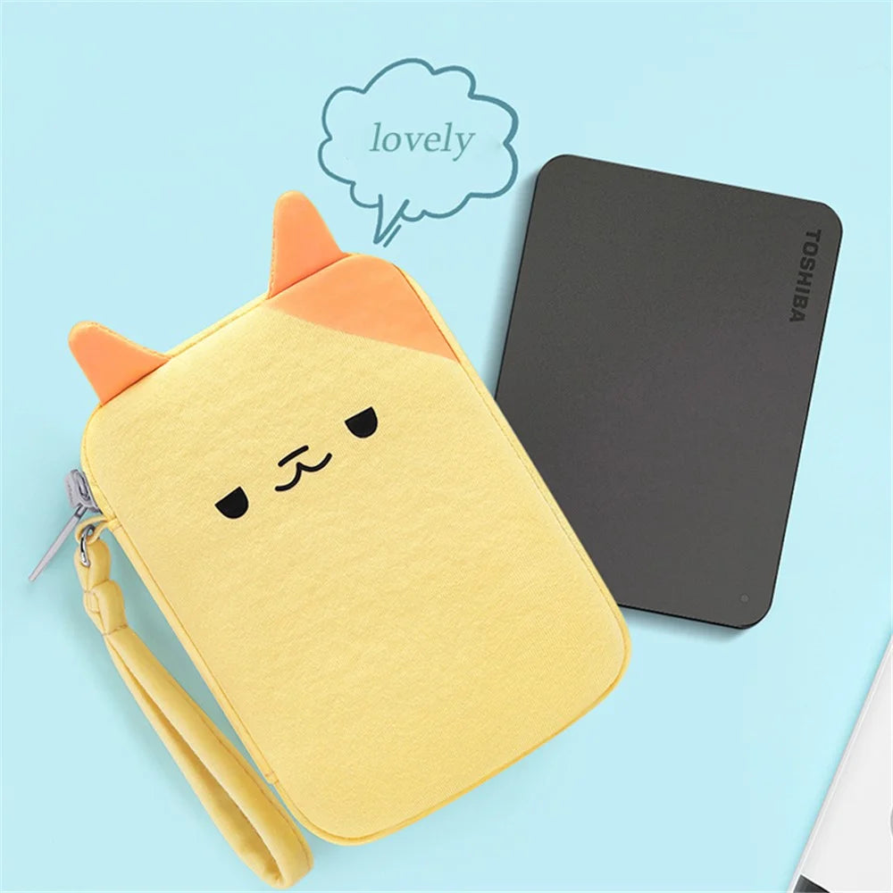 BUBM BM01001005 Single-layer Cartoon Shaped Hard Drive Case Shockproof External Hard Drive Storage Bag Cable Organizer Pouch Travel Accessories - Cat - 4