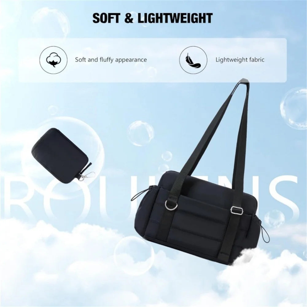 Large Capacity Multi-Functional Handbag Dry Wet Separation Gym Bag with Adjustable Shoulder Strap and Detachable Coin Purse - Black - 2