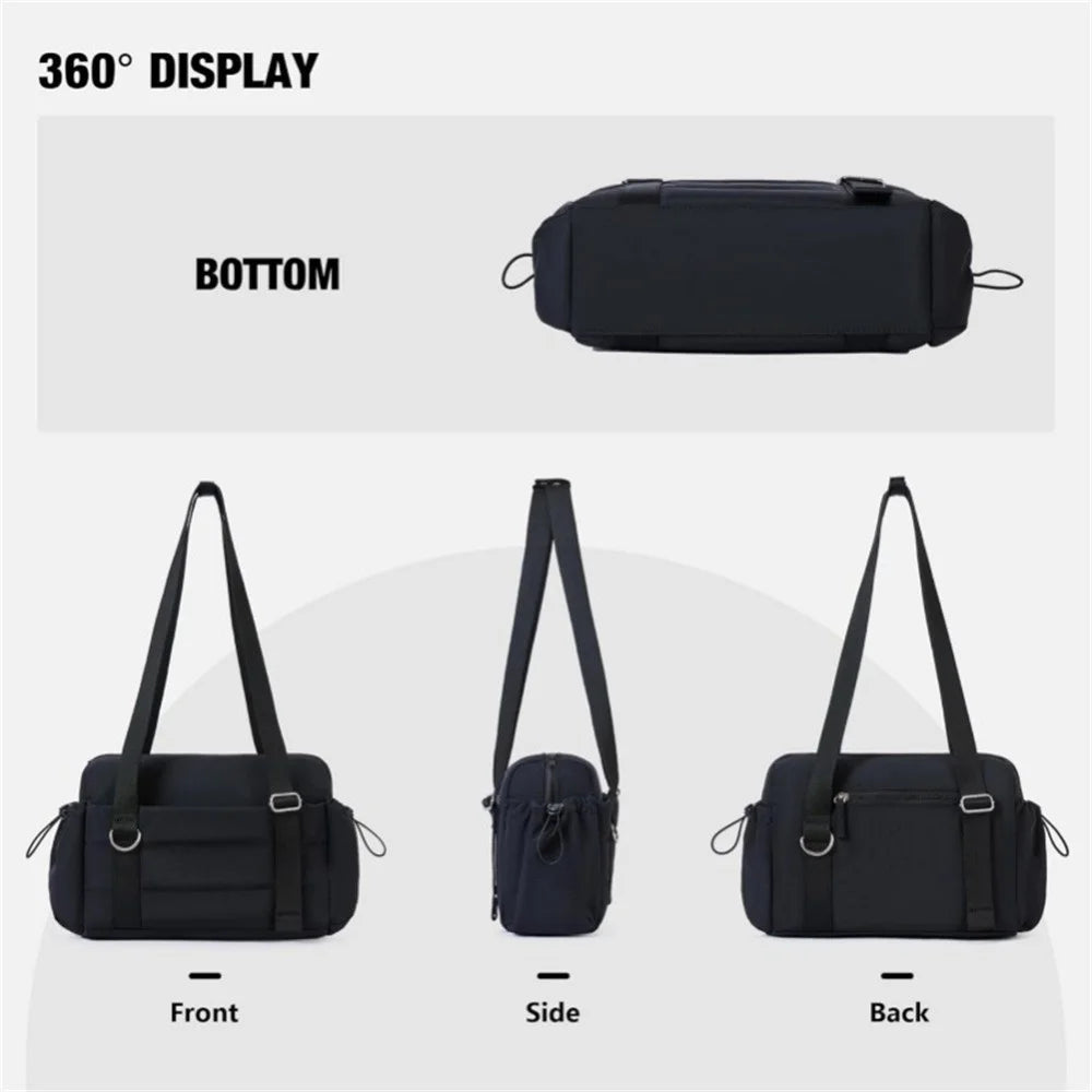 Large Capacity Multi-Functional Handbag Dry Wet Separation Gym Bag with Adjustable Shoulder Strap and Detachable Coin Purse - Black - 6