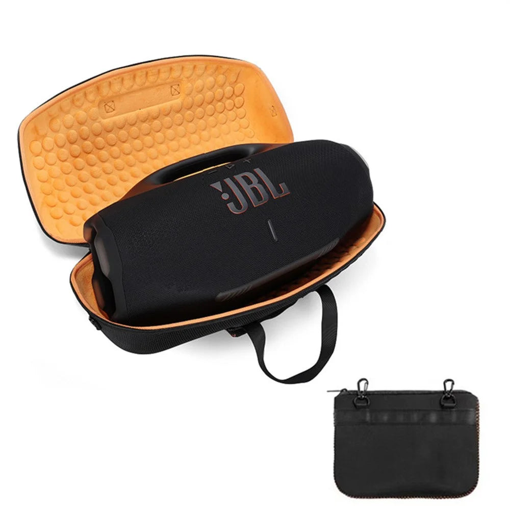 For JBL Boombox 4 Speaker Carrying Case Portable Protective Storage Bag Shockproof with Shoulder Strap - Black  /  Orange - 1