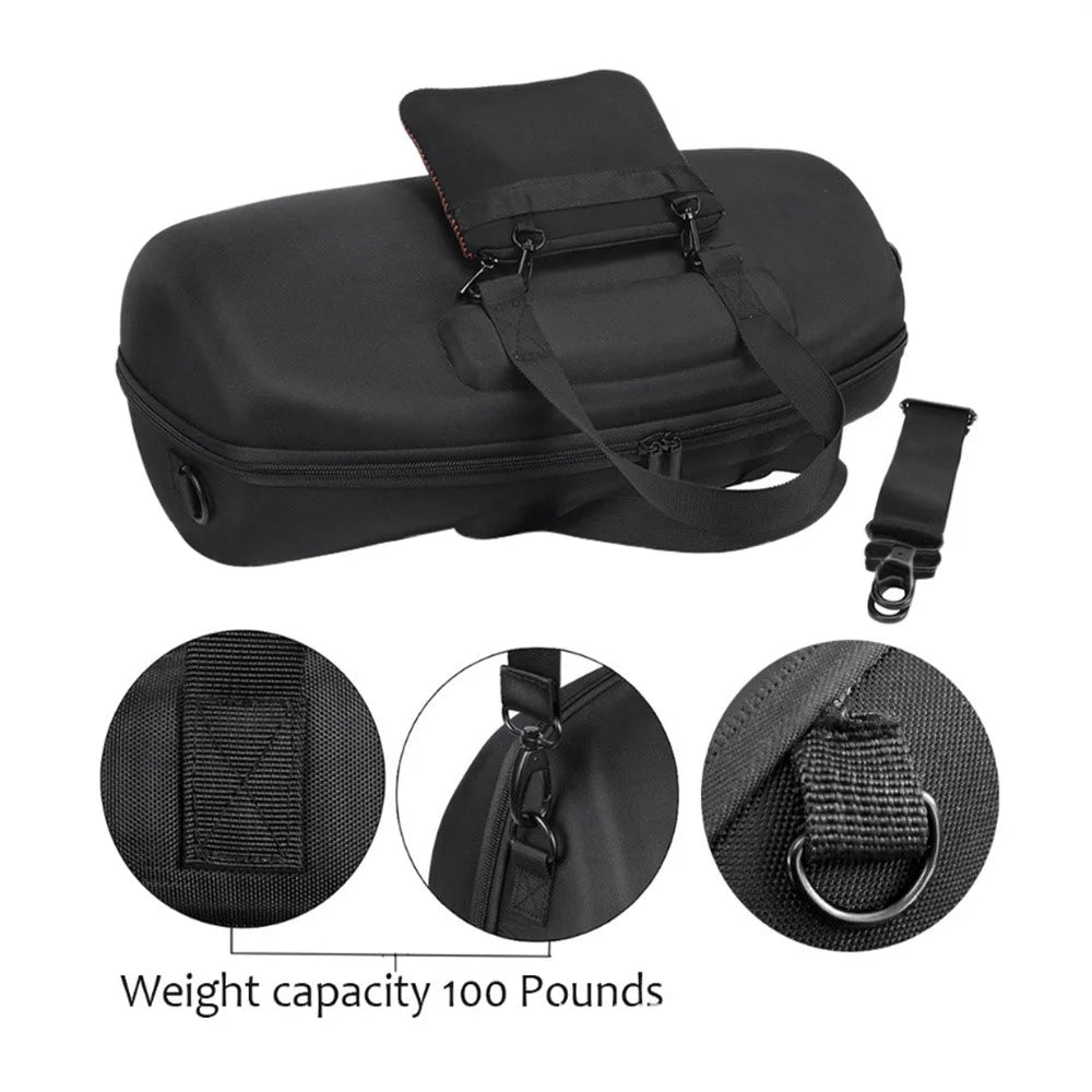 For JBL Boombox 4 Speaker Carrying Case Portable Protective Storage Bag Shockproof with Shoulder Strap - Black  /  Orange - 7