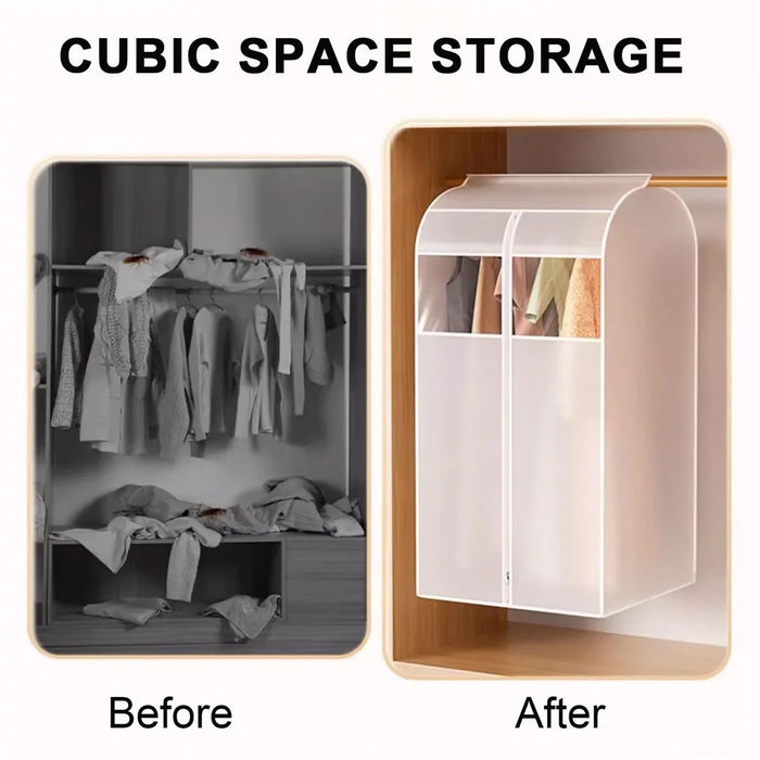 Clothes Garment Cover 30 x 60 x 90cm Hanging Dust Bag For Wardrobe Storage Clear Window - 6