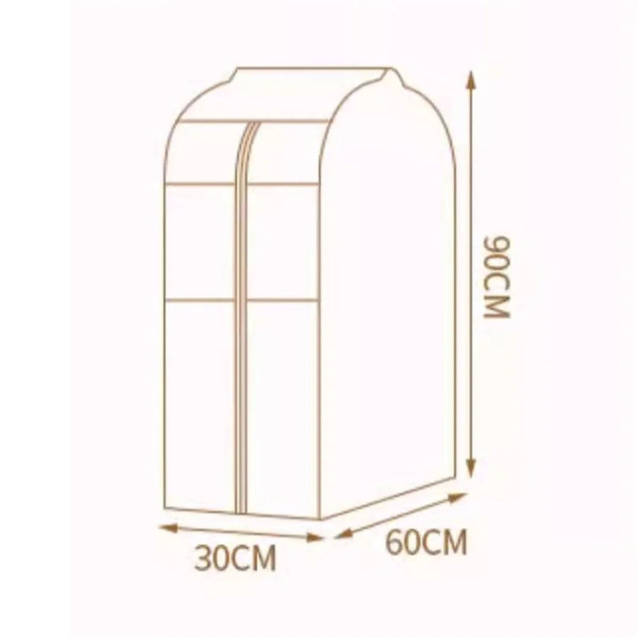 Clothes Garment Cover 30 x 60 x 90cm Hanging Dust Bag For Wardrobe Storage Clear Window - 7