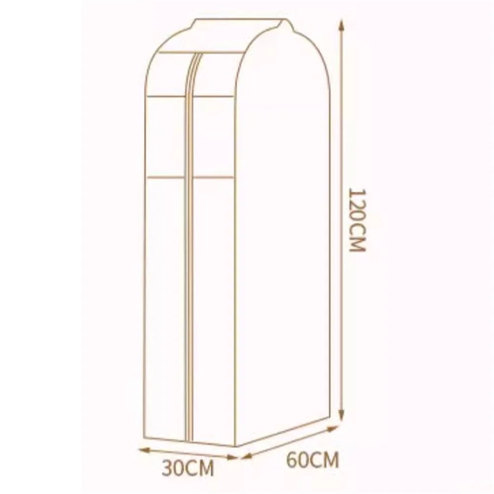 Clothes Garment Cover 30 x 60 x 120cm Hanging Dust Bag For Wardrobe Storage Clear Window - 7