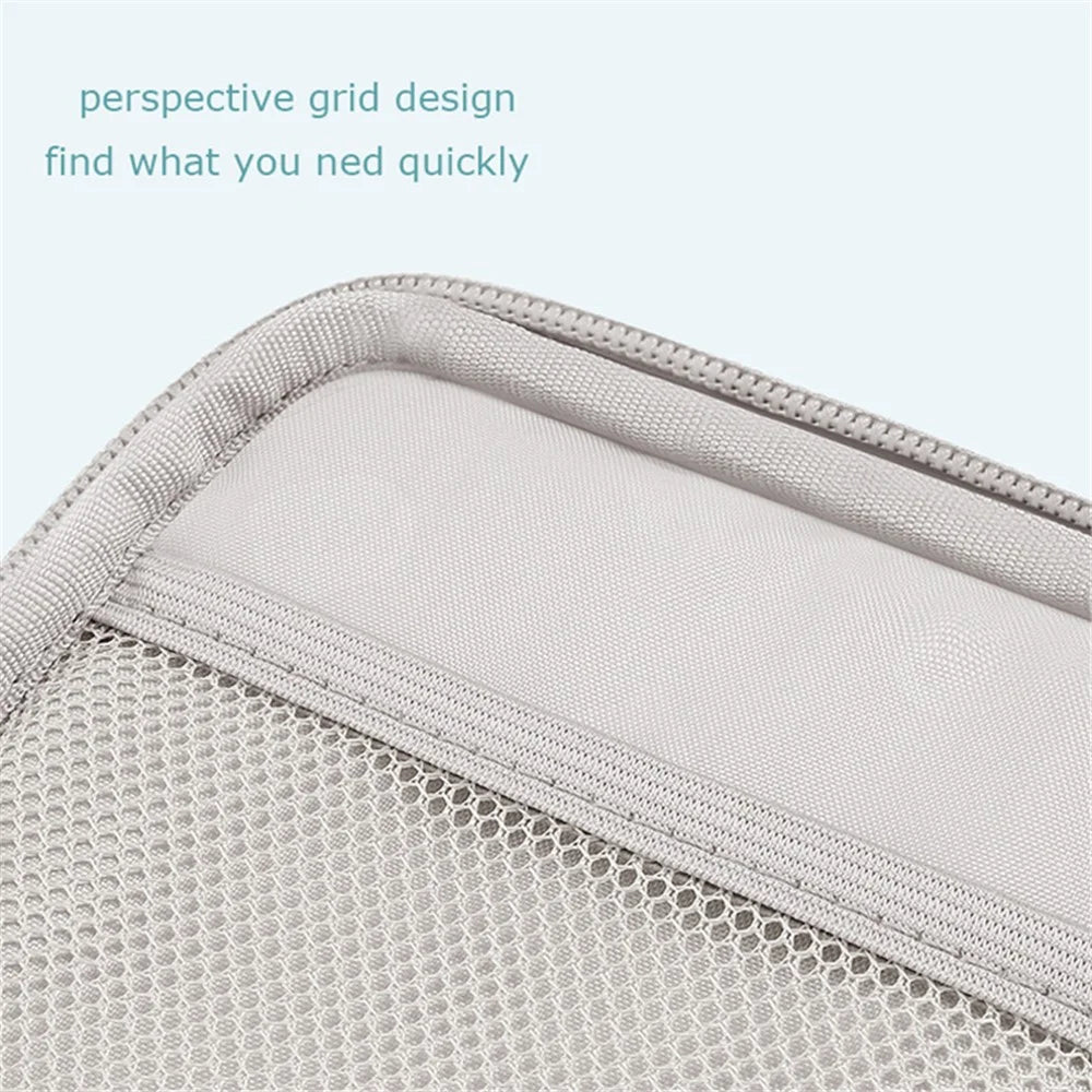BUBM BM01001005 Dual-layer Hard Drive Storage Bag Cartoon Shaped Wear-resistant Cable Organizer Pouch Travel Accessories - Cat - 6