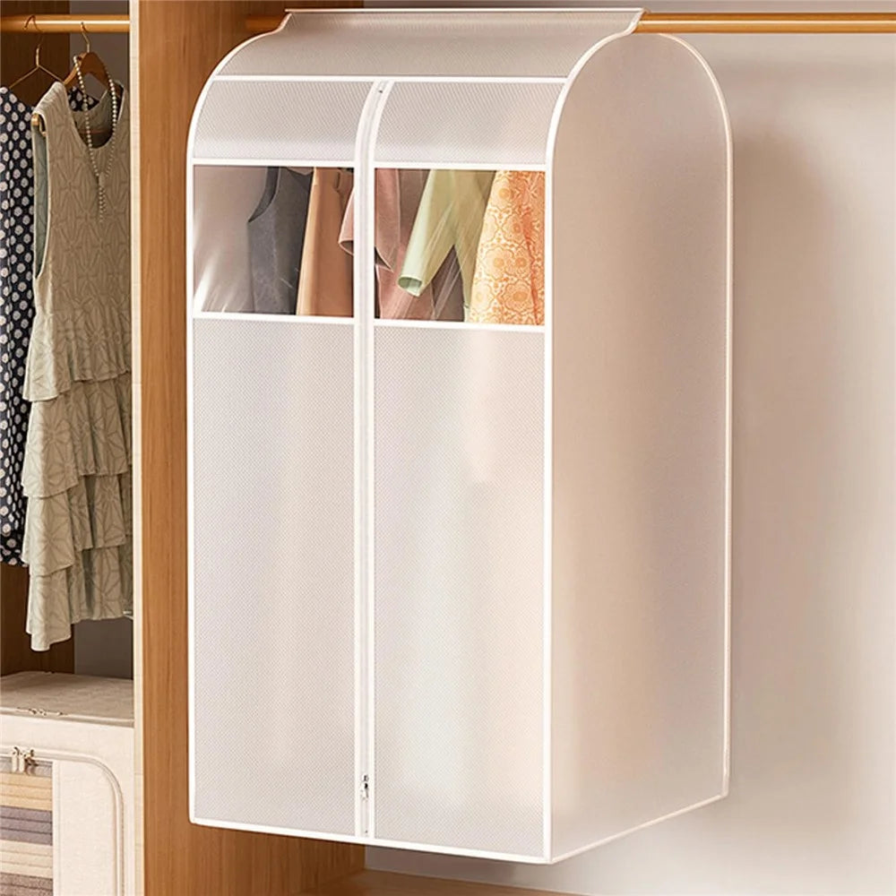 Clothes Garment Cover 60 x 60 x 120cm Hanging Dust Bag For Wardrobe Storage Clear Window - 1