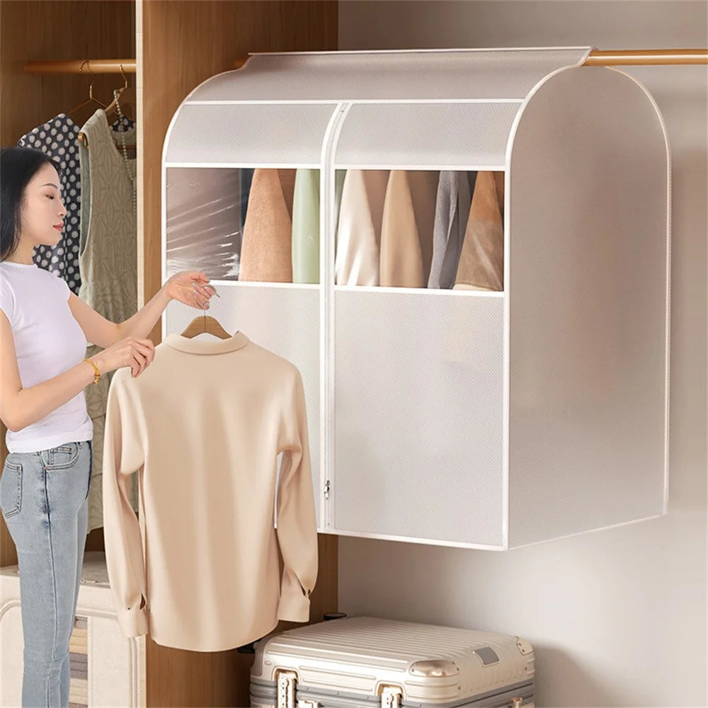 Clothes Garment Cover 80 x 60 x 90cm Hanging Dust Bag For Wardrobe Storage Clear Window - 2