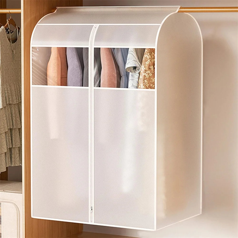 Clothes Garment Cover 80 x 60 x 120cm Hanging Dust Bag For Wardrobe Storage Clear Window - 1