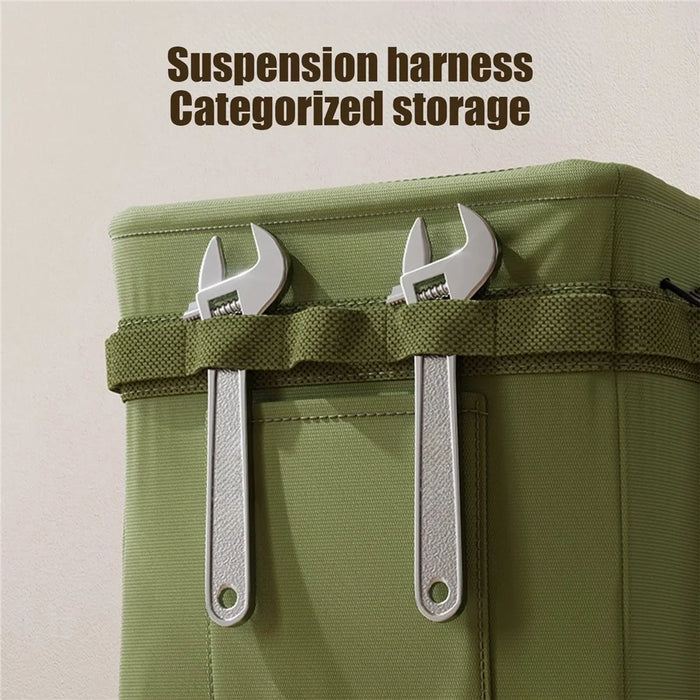 Multi-Function Foldable Storage Bag Oxford Fabric Tool Organizer with Side Pockets Reinforced Steel Frame - 7