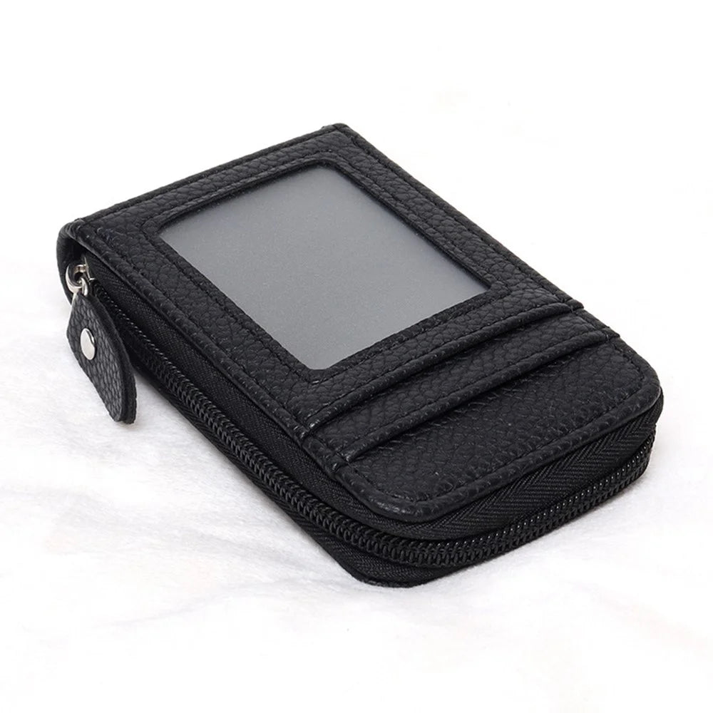 PU Leather Accordion Card Holder Wallet RFID Blocking Multi Purpose for Business  /  Travel - Black - 1