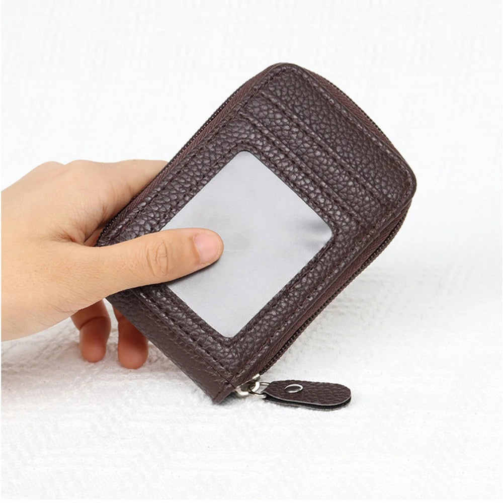 PU Leather Accordion Card Holder Wallet RFID Blocking Multi Purpose for Business  /  Travel - Black - 2