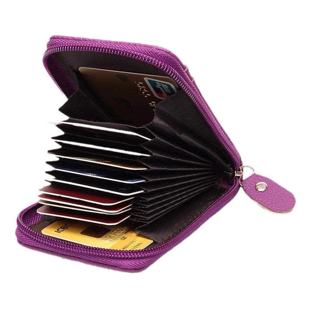 PU Leather Accordion Card Holder Wallet RFID Blocking Multi Purpose for Business  /  Travel - Black - 3