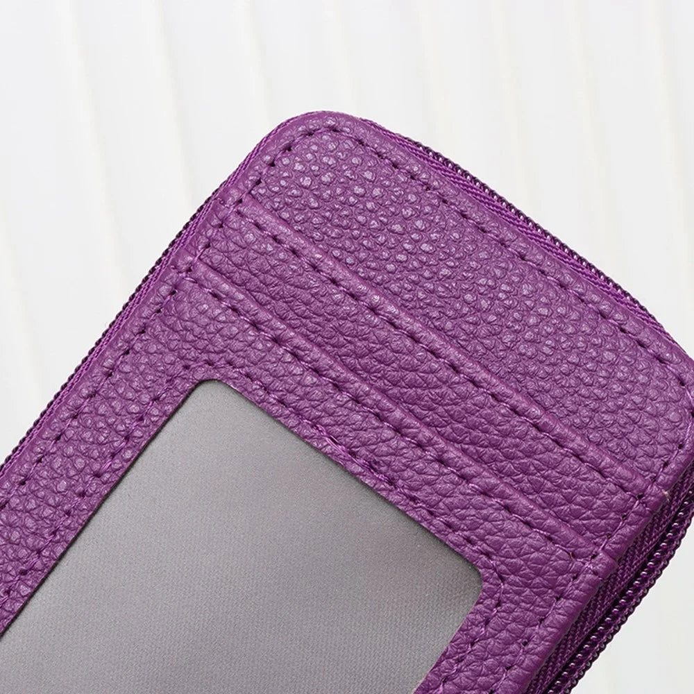 PU Leather Accordion Card Holder Wallet RFID Blocking Multi Purpose for Business  /  Travel - Black - 6