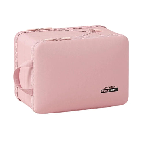 35 x 25 x 21cm Potable Storage Bag Double Layer Expandable Underwear Clothing Organizer for Travel - Pink - 1