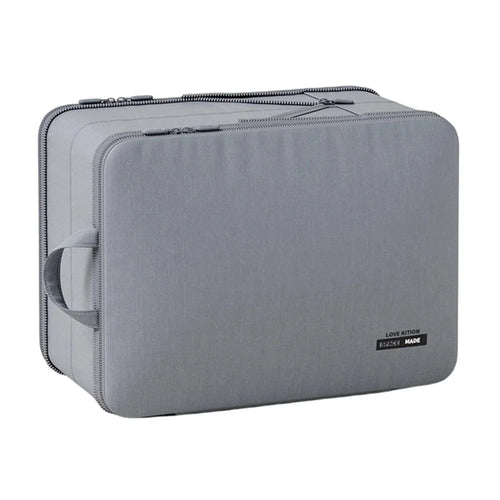 40 x 30 x 24cm Potable Storage Bag Double Layer Expandable Underwear Clothing Organizer for Travel - Grey - 1