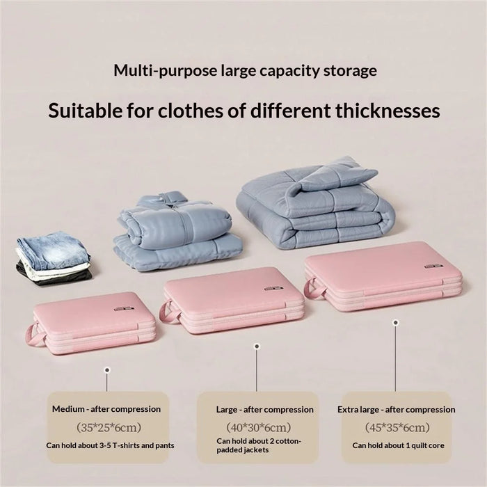 45 x 35 x 25cm Potable Storage Bag Double Layer Expandable Underwear Clothing Organizer for Travel - Pink - 7