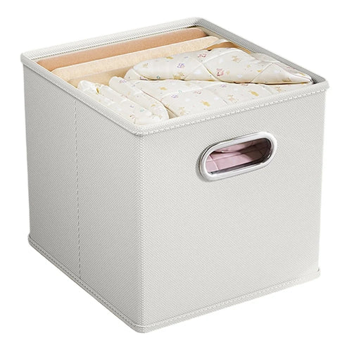 Oxford Cloth Foldable Storage Box Drawer Style Large Capacity Organizer for Clothes Books Toys, 28 x 28 x 28cm - Grey - 1