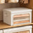 Size XL Cotton Linen Storage Box with Lid Foldable Clothes Organizer, 60 x 42 x 40cm - Light Yellow - 3